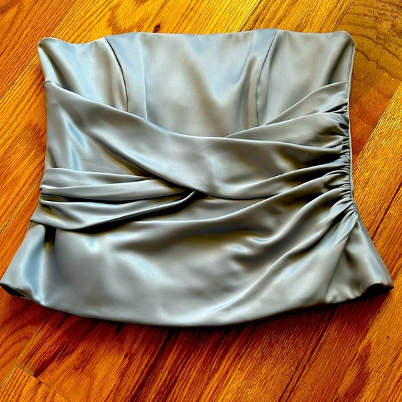 Alfred Sung Gray Bustier Satin Top - Picture 1 of 7